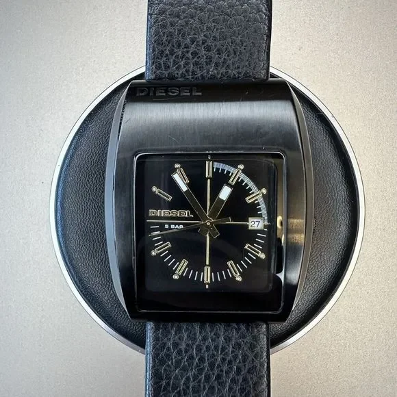 Diesel Accessories Dieseldz194 Mens Watch Black Gold Square